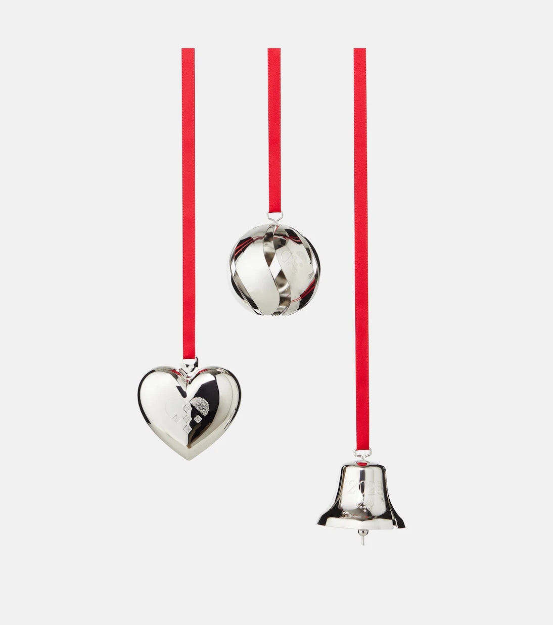 Georg Jensen - Set of 3 palladium-plated ornaments