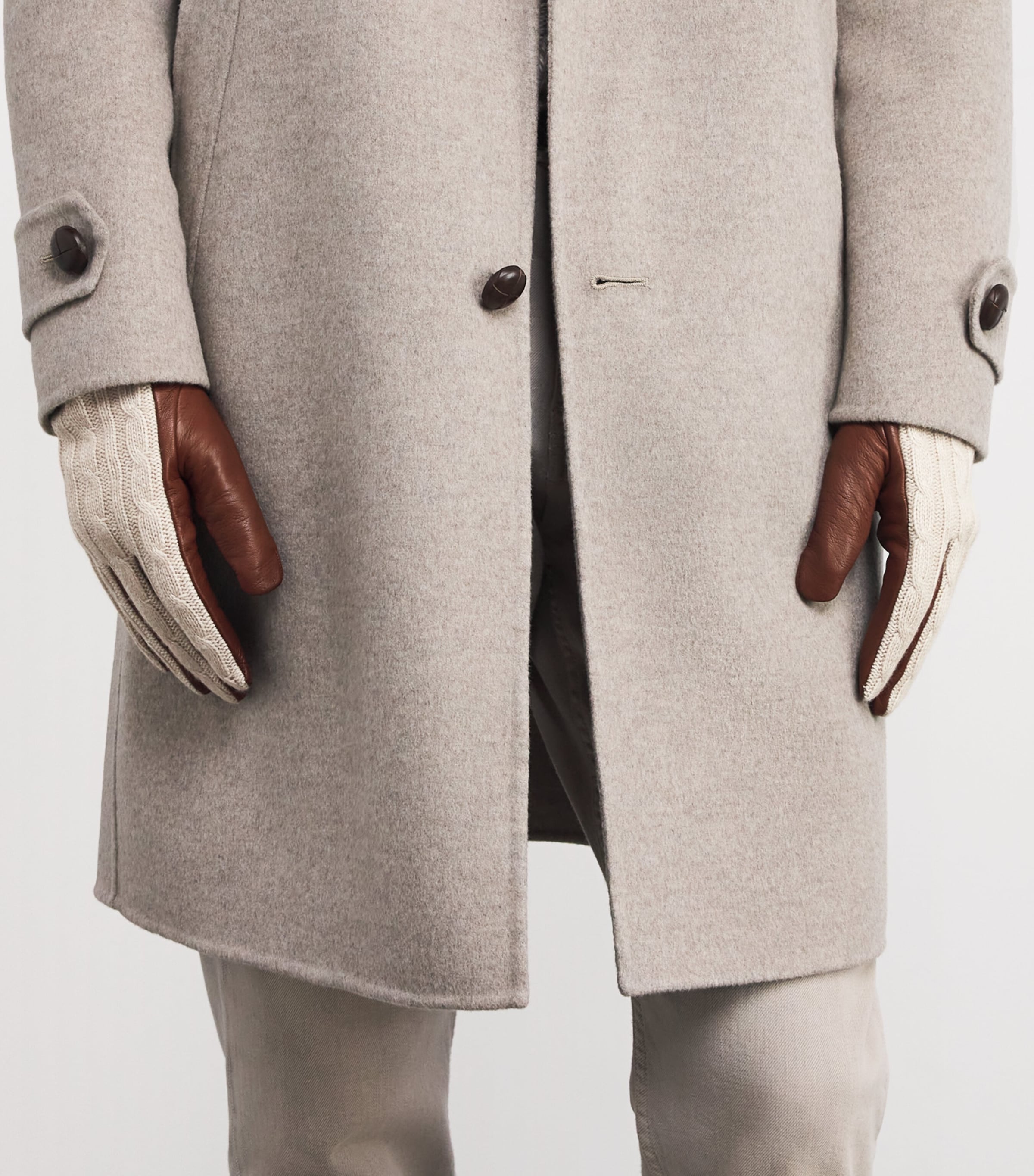 Leather Dual Gloves SABBIA E MORO