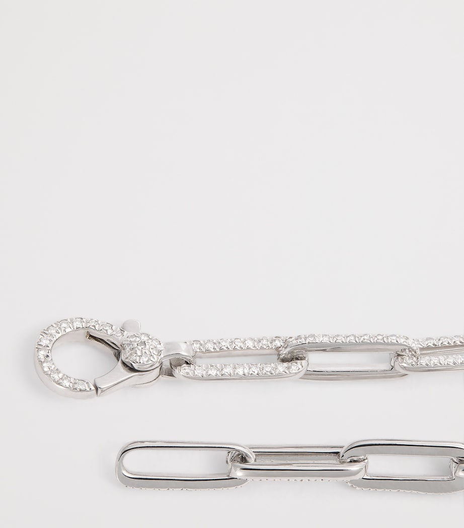 White Gold and Diamond Pavé Link Bracelet