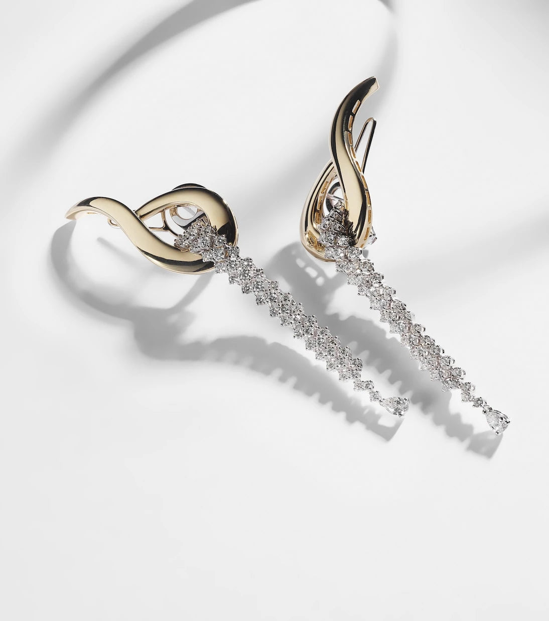 Yeprem - Golden Strada 18kt yellow and white gold drop earrings with diamonds