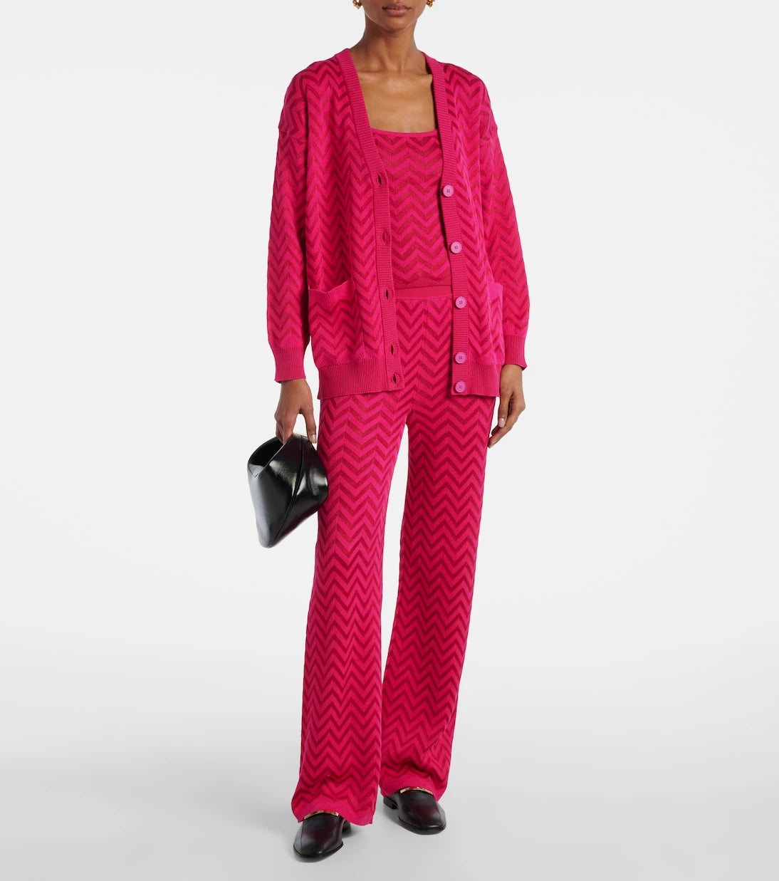 Missoni - سترة كارديغان قطنية مخلوطة بنمط متعرج