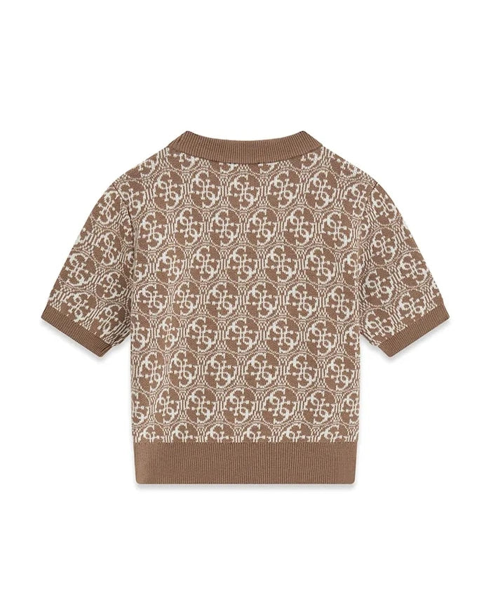Guess çocuklar için kısa kollu, yün karışımlı kazak