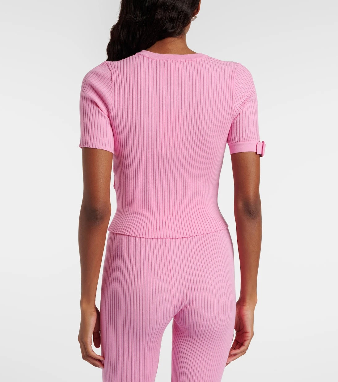 Courrèges - Logo ribbed-knit crop top