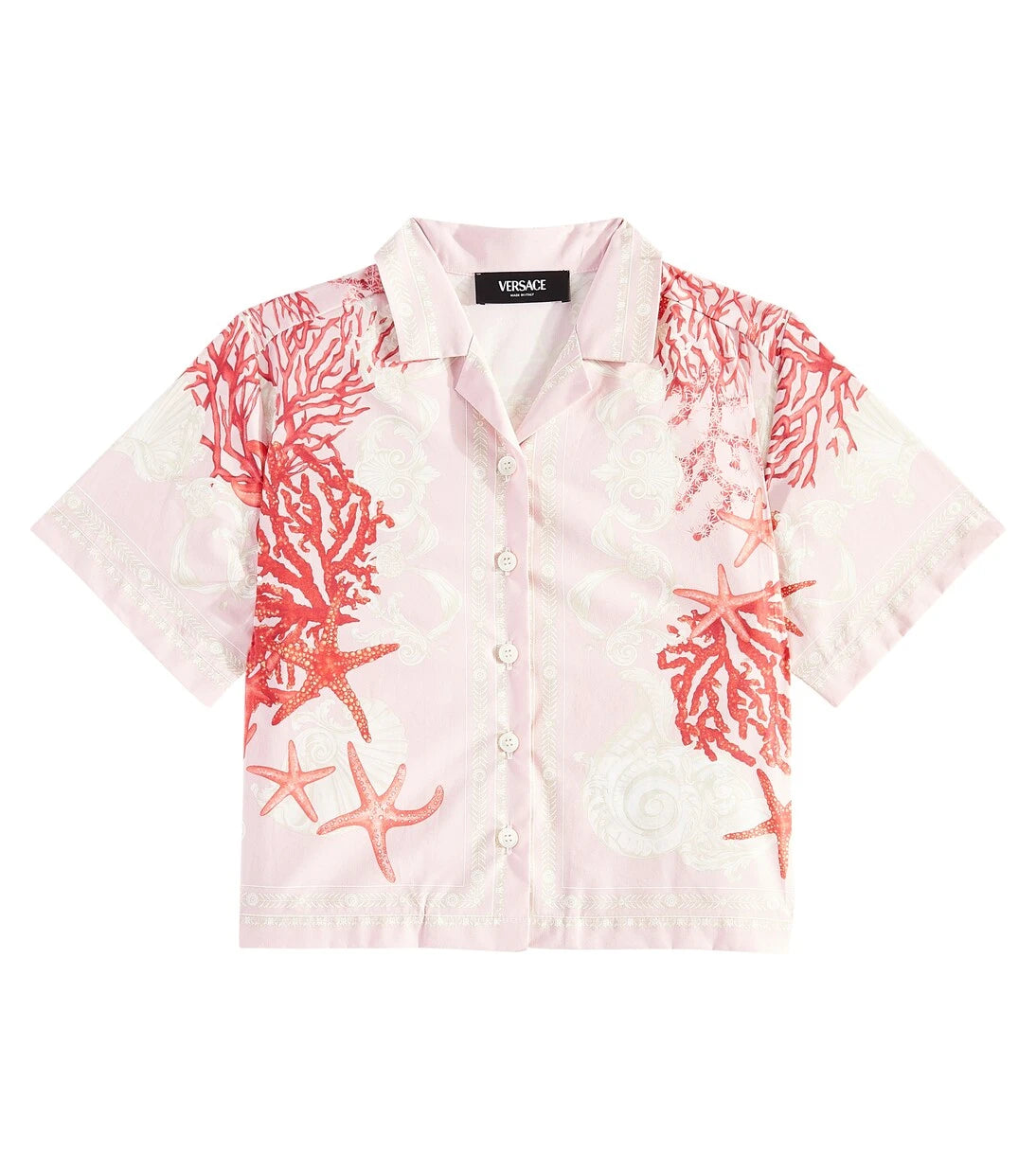 Versace Kids - Barocco Sea cotton poplin shirt