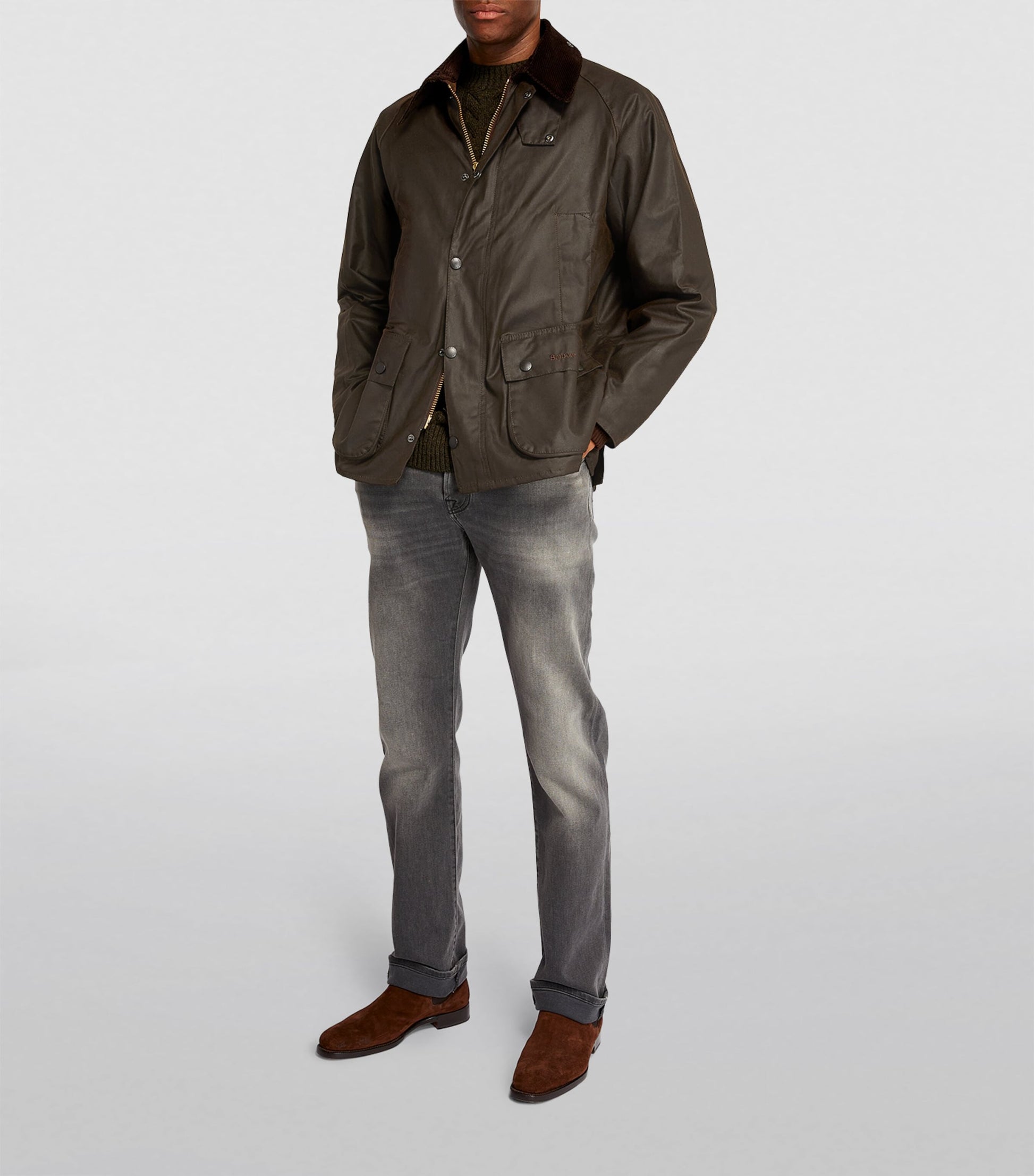 Barbour Green Waxed Bedale Jacket