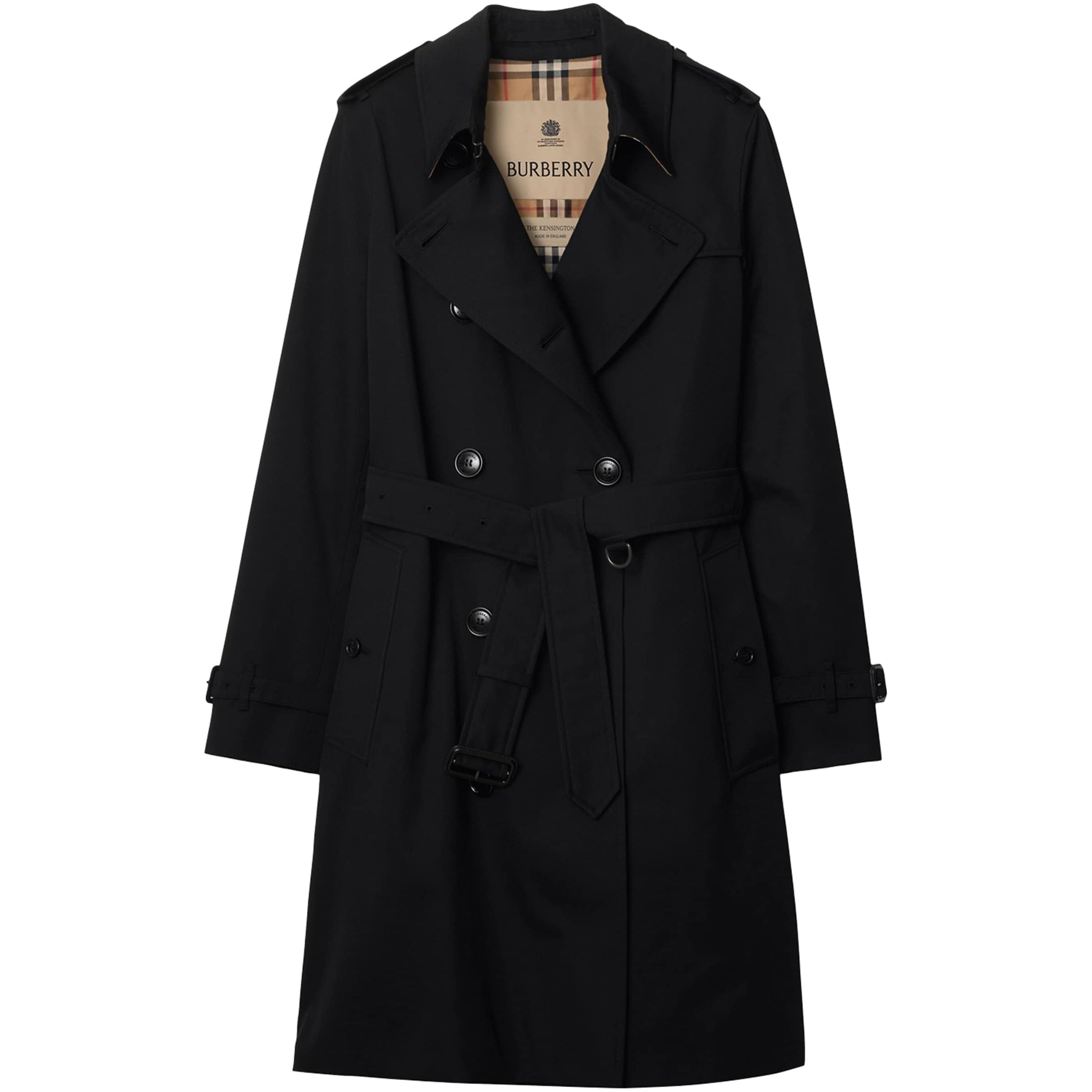 Burberry Gabardine Mid-Length Kensington Heritage Trench Coat