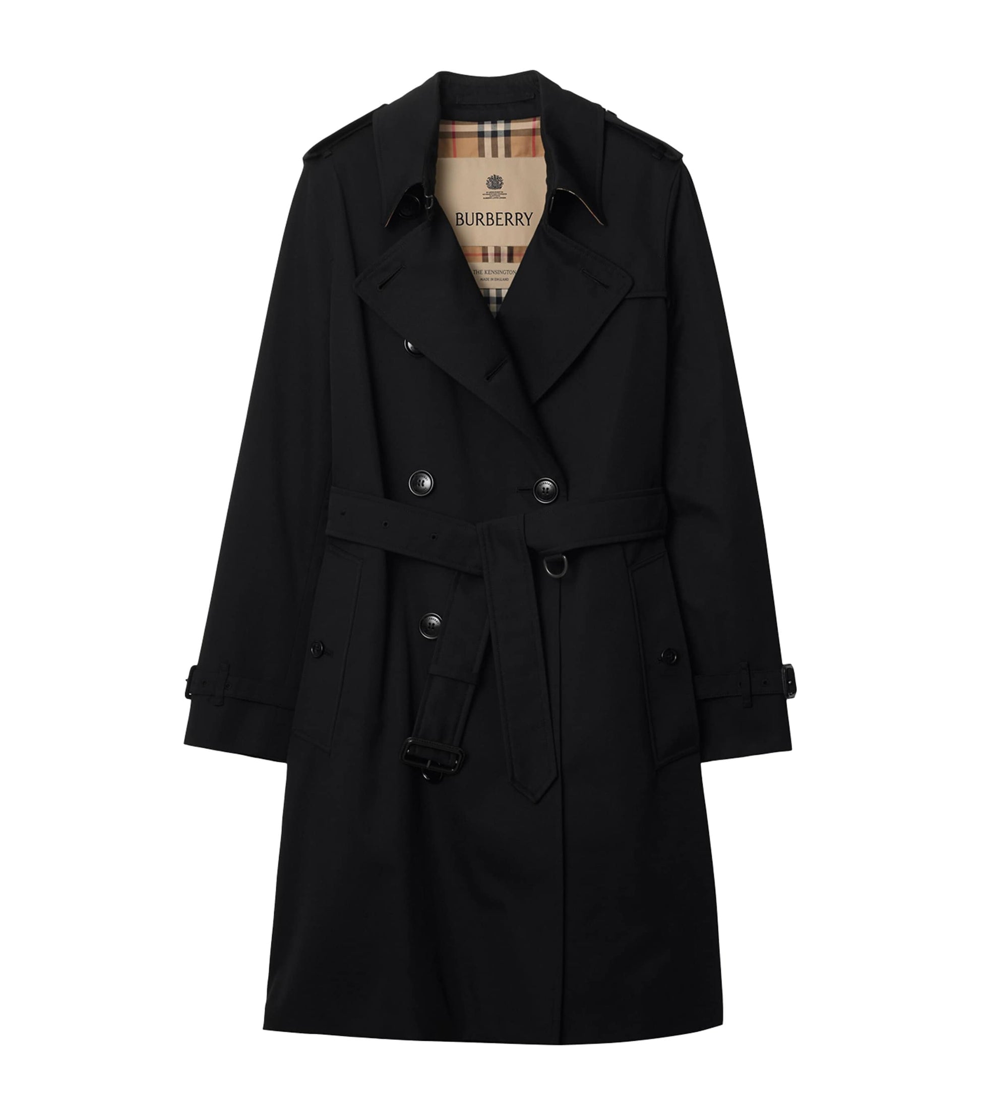 Burberry Gabardine Mid-Length Kensington Heritage Trench Coat
