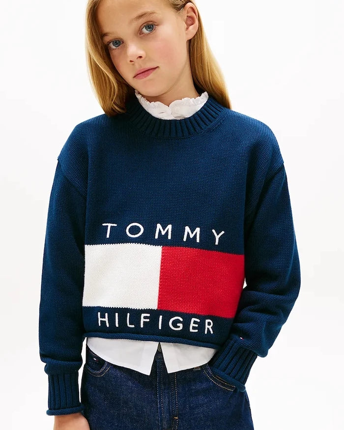 Tommy Hilfiger Çocuk Pamuklu Kazak