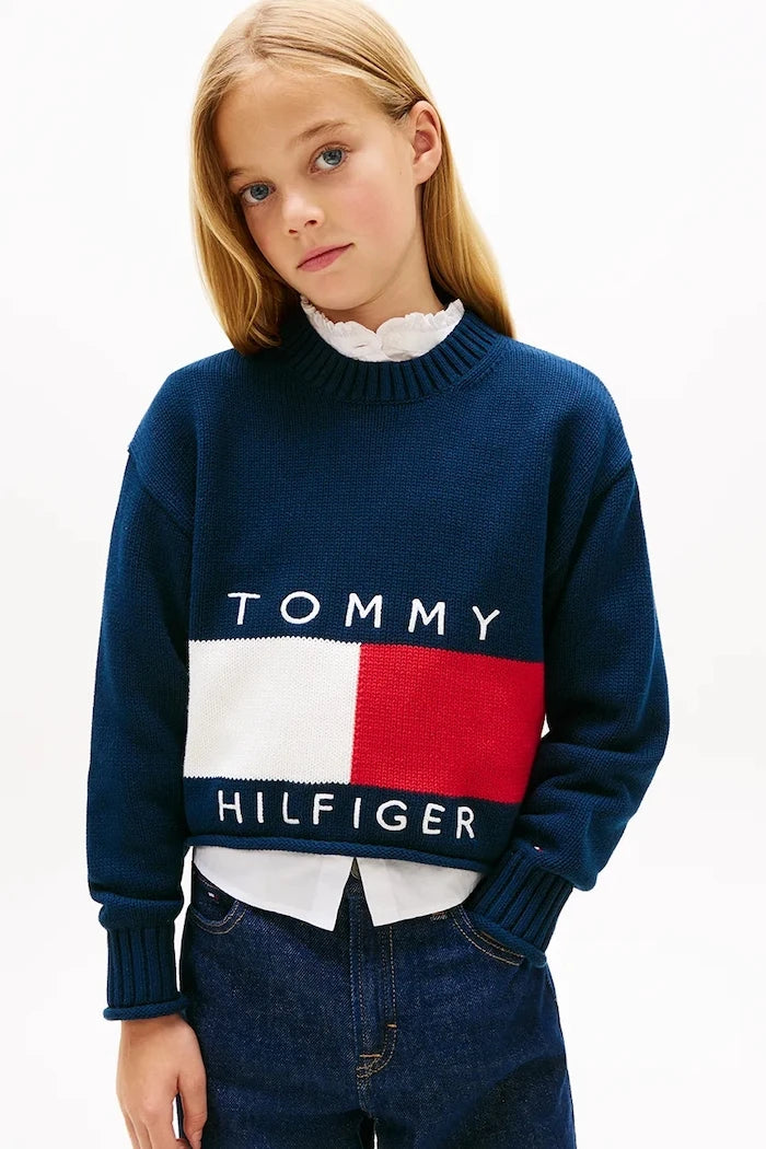 Детски памучен пуловер Tommy Hilfiger