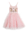 Pink Embellished Golden Daisies Dress (2-12 Years)
