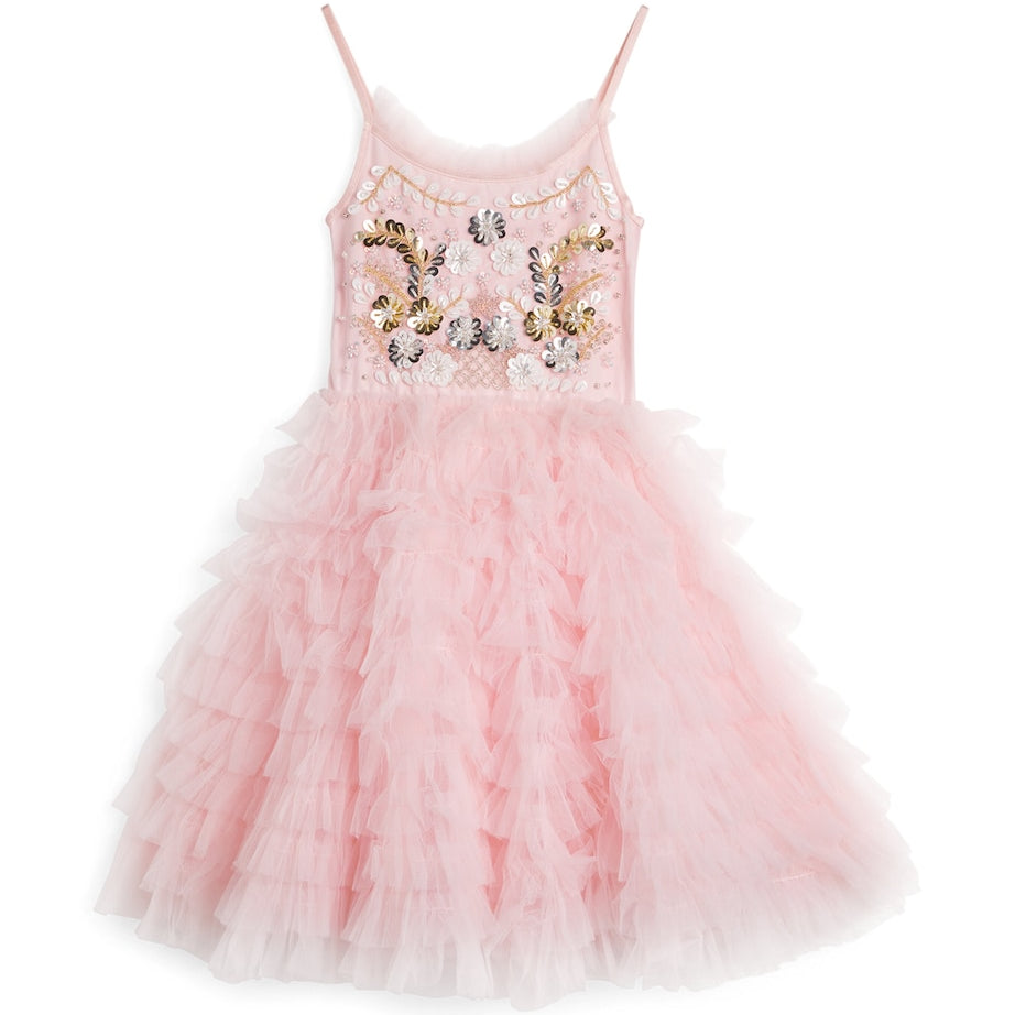 Pink Embellished Golden Daisies Dress (2-12 Years)