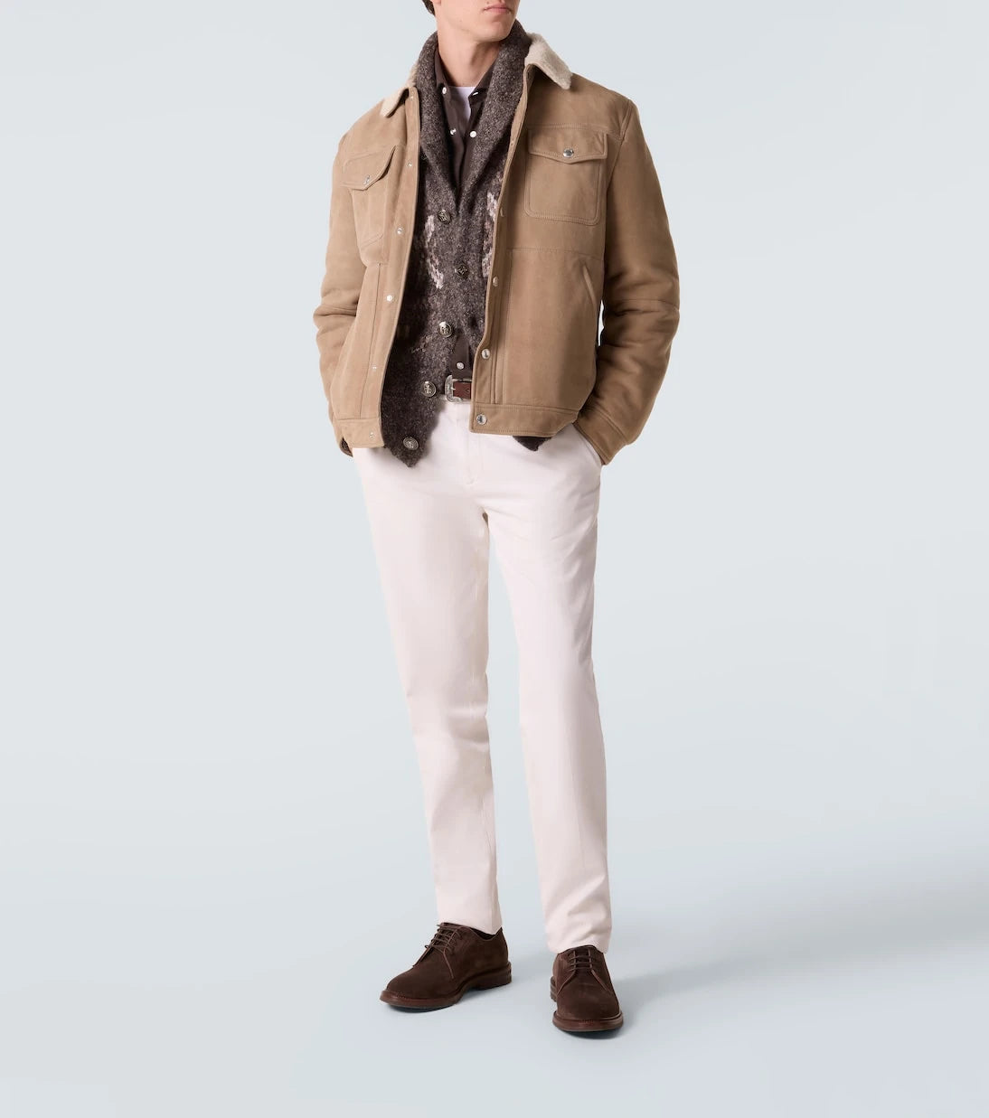 Brunello Cucinelli - Shearling-lined suede jacket