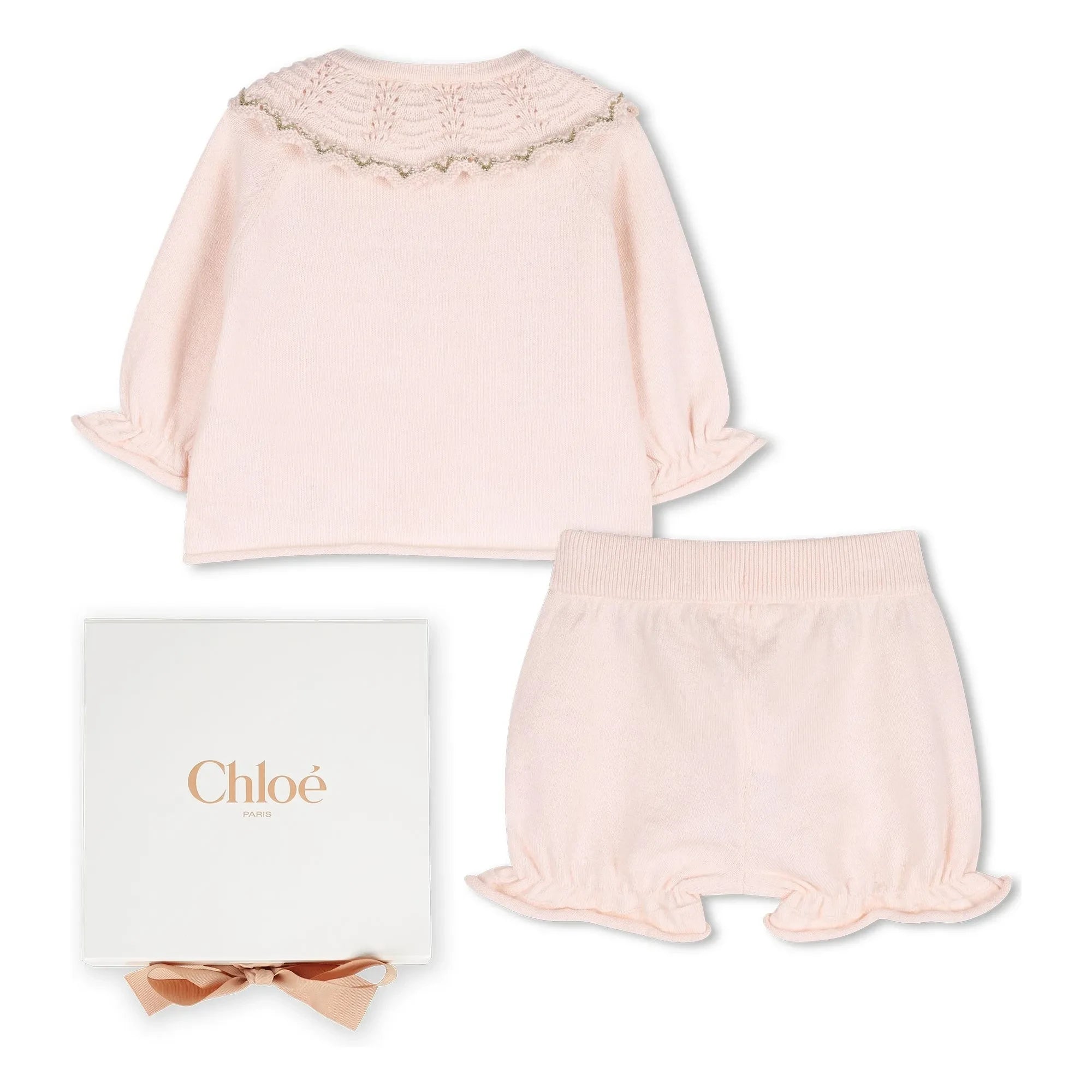 Chloé - Organic cotton sweater and bloomer set | Pink