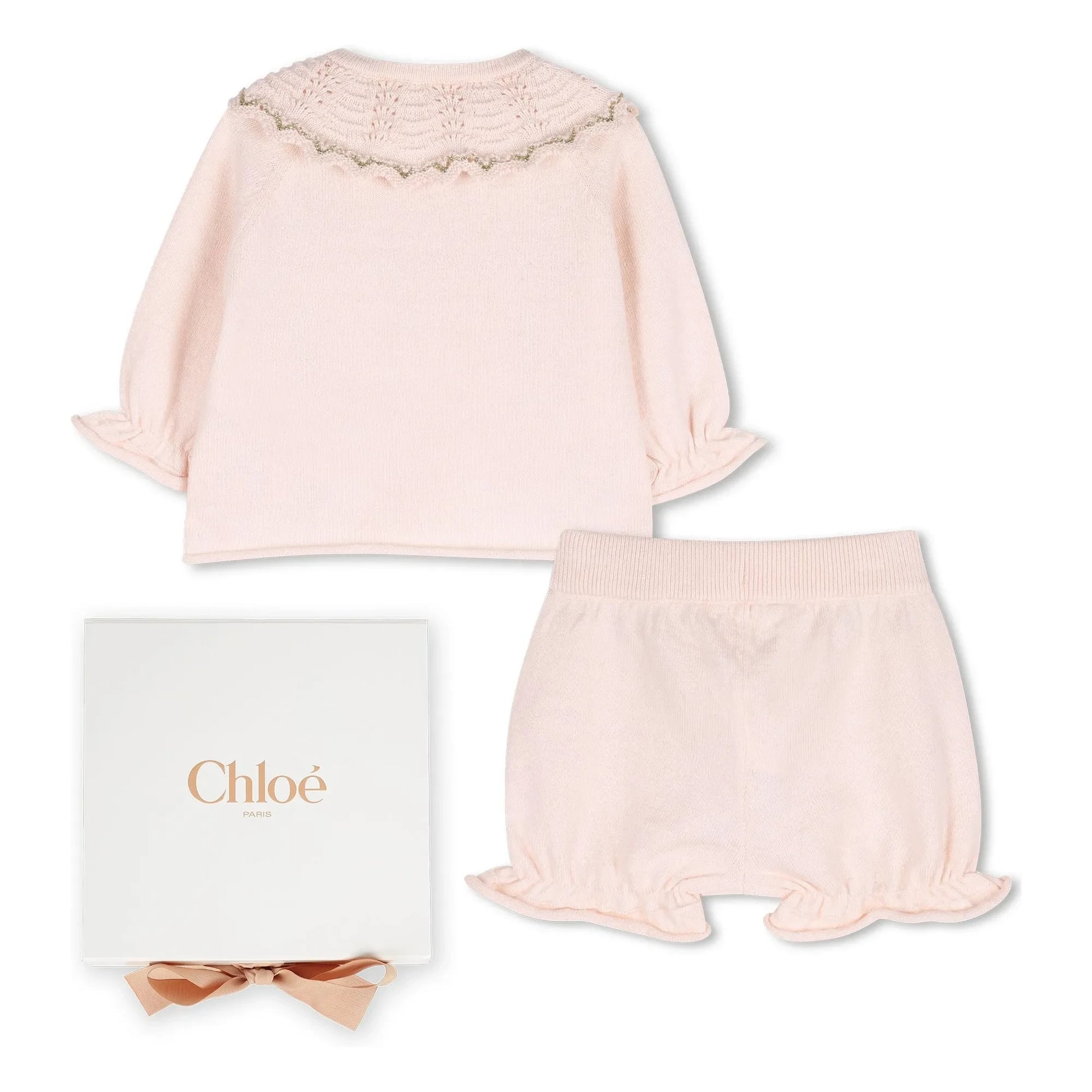Chloé - Organic cotton sweater and bloomer set | Pink
