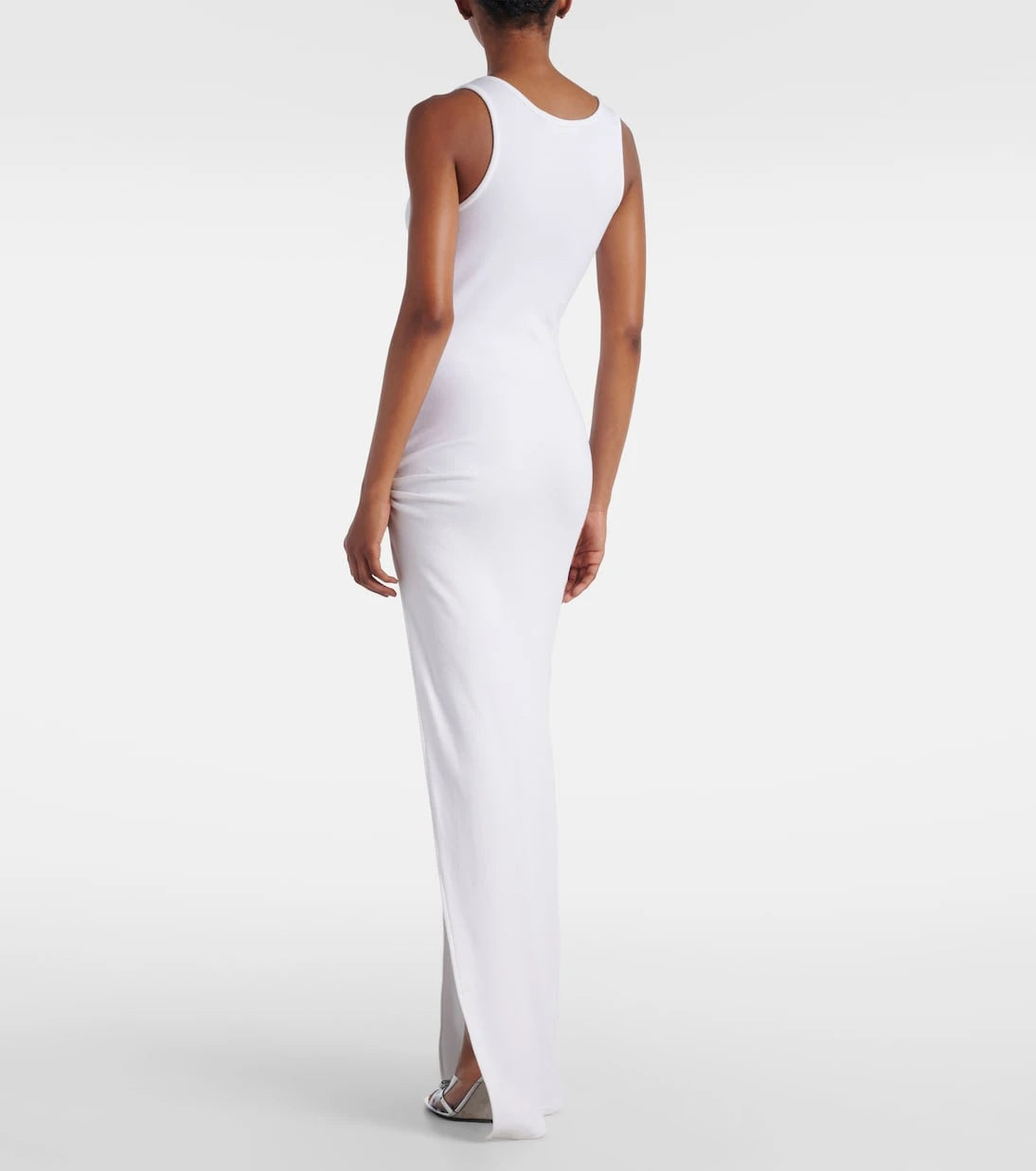 Versace - Safety Pin draped cotton-blend maxi dress