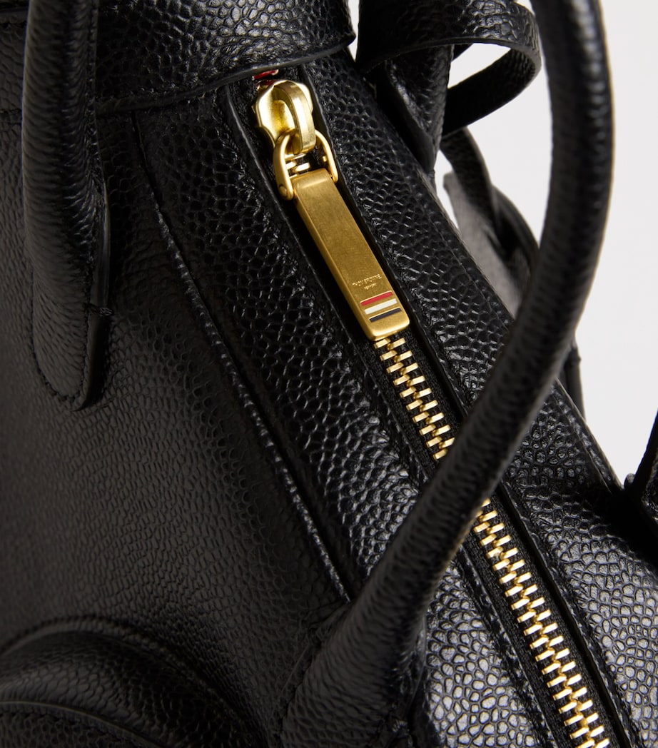 Black Lather Rabbit Top-Handle Bag