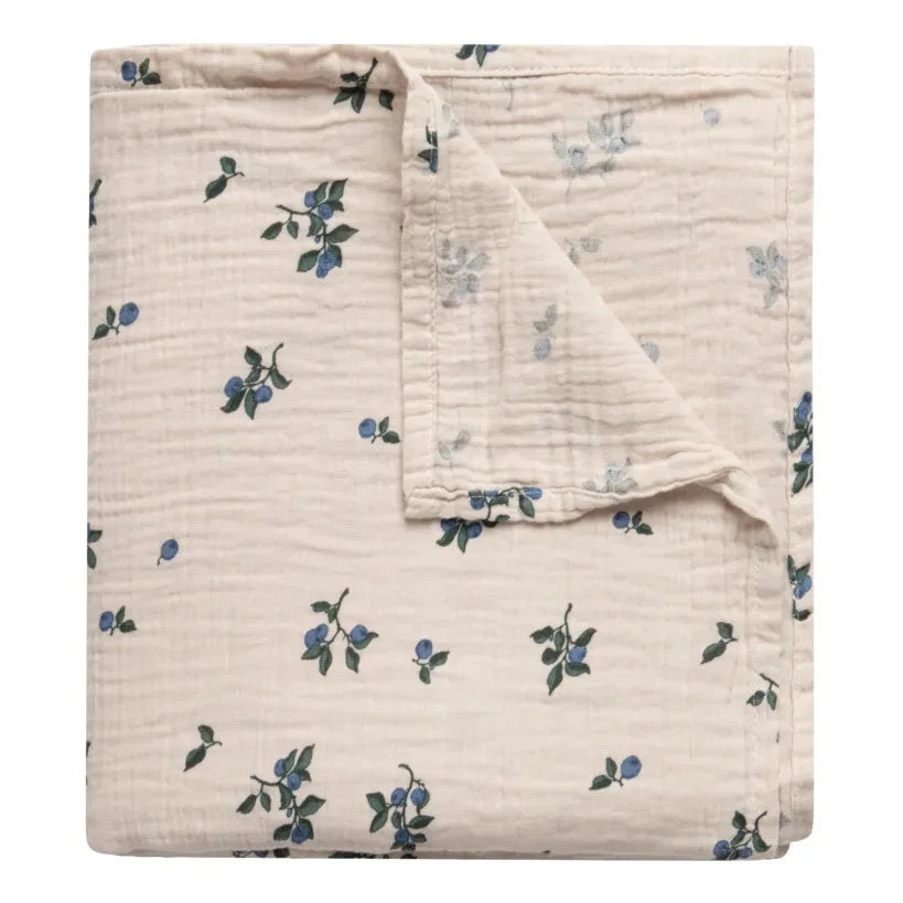 garbo&friends - Blueberry Cotton Muslin Swaddling Cloth | Ivory