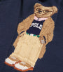 Navy Linen-Cotton Polo Bear Sweater