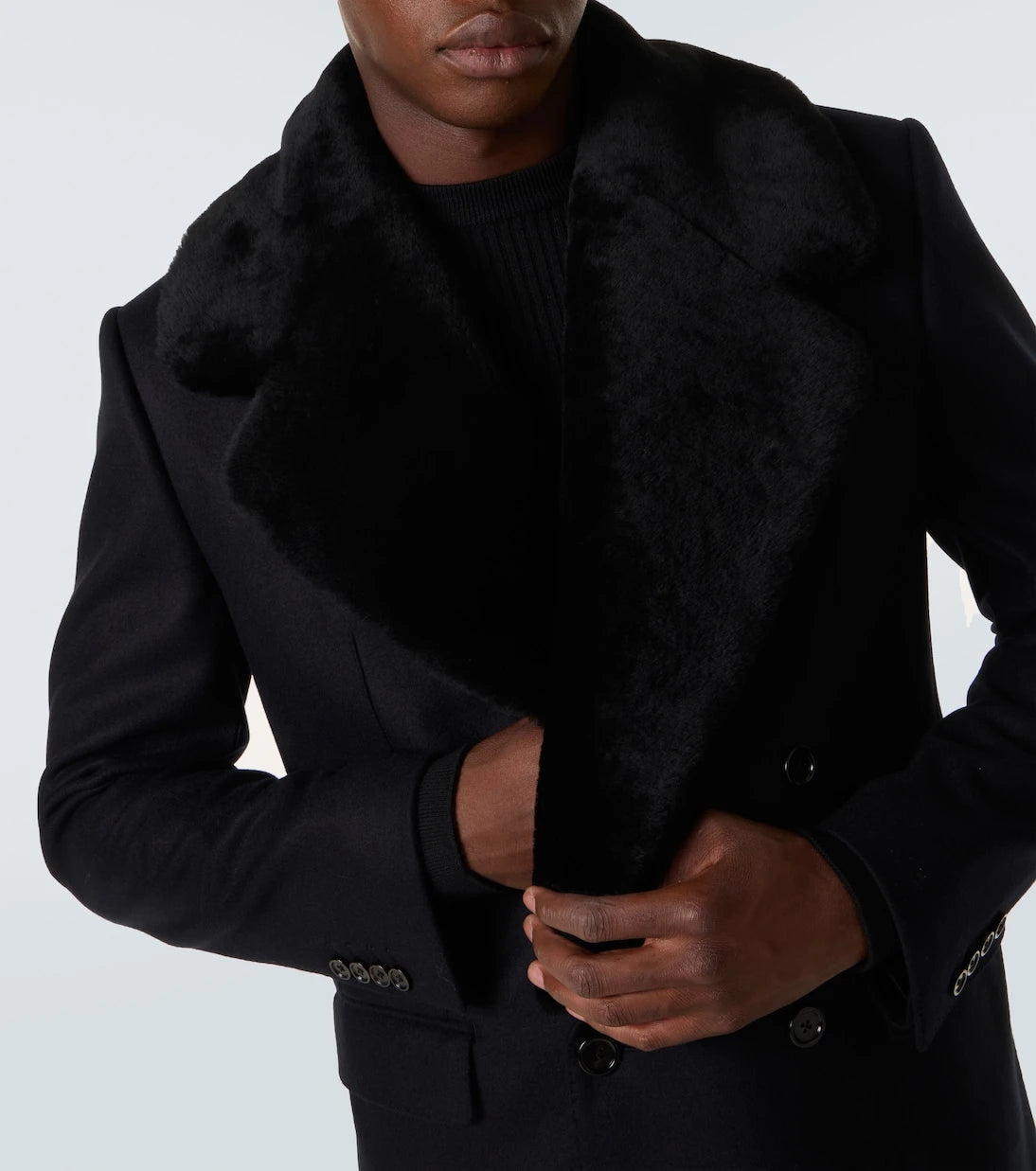 Dolce&Gabbana - Shearling-trimmed virgin wool blazer