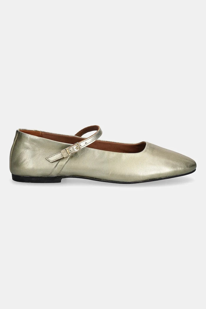 Tommy Hilfiger Deri Babetler HILFIGER GOLD BALLERINAS