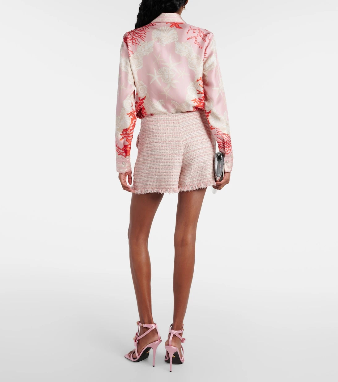 Versace - Fringed tweed shorts