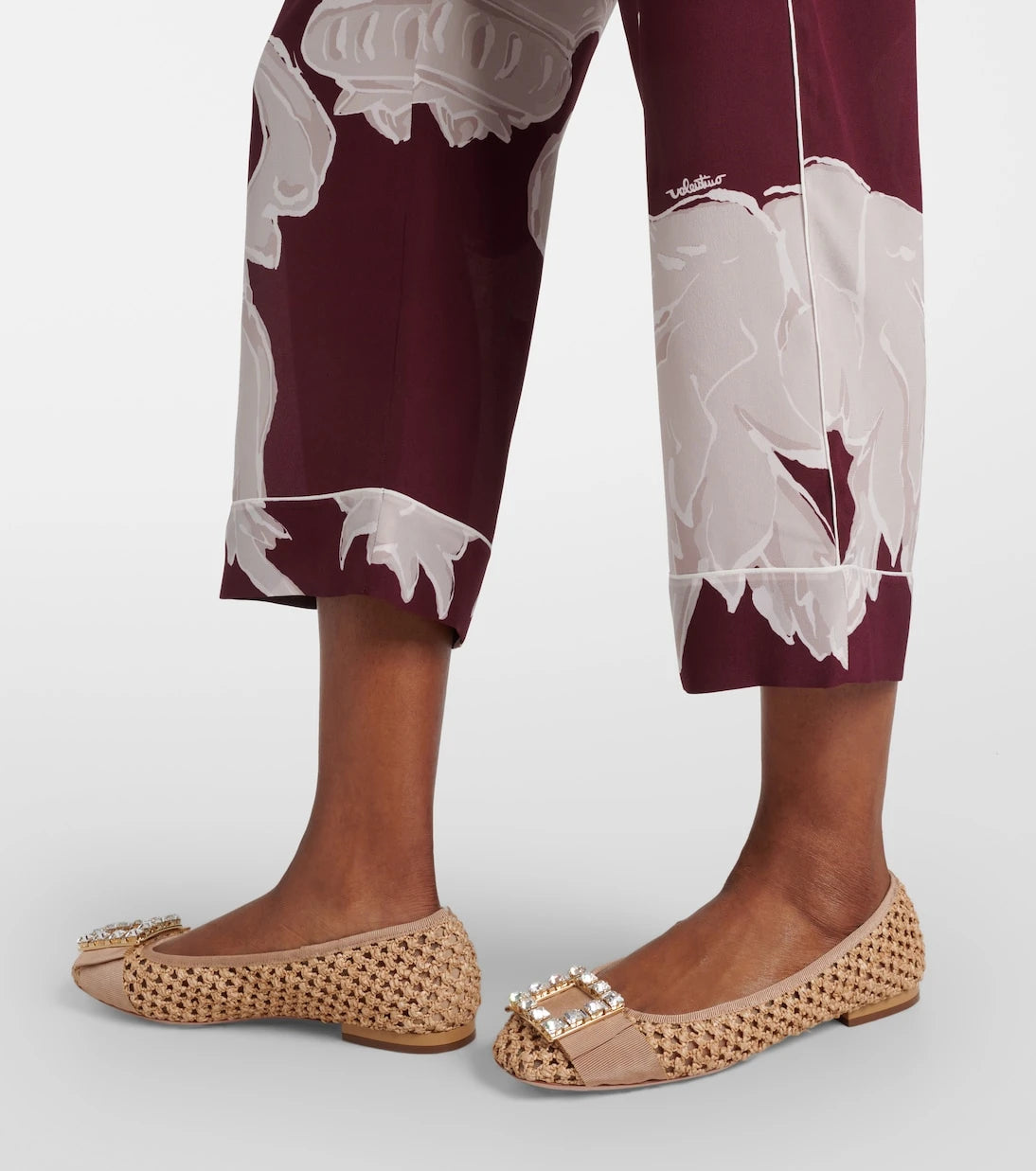 Roger Vivier - Très Vivier raffia-effect ballet flats