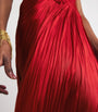 Red Silk Plissé Noor Gown