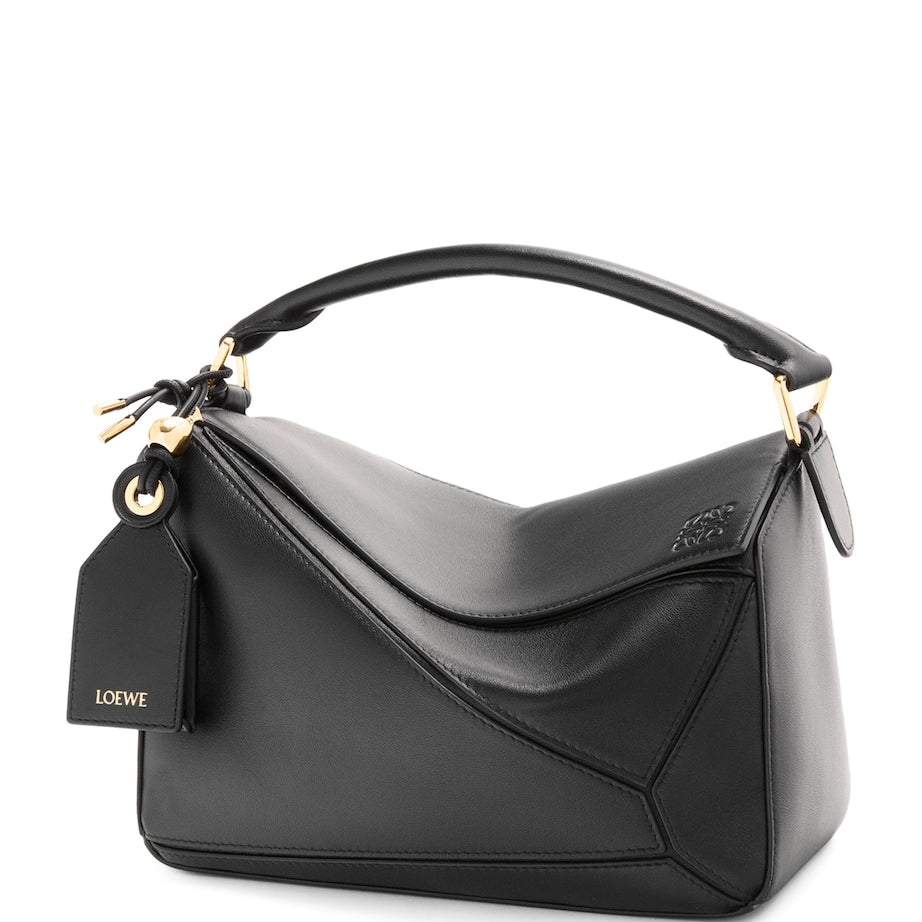 LOEWE Black Small Leather Featherlight Puzzle Top-Handle Bag