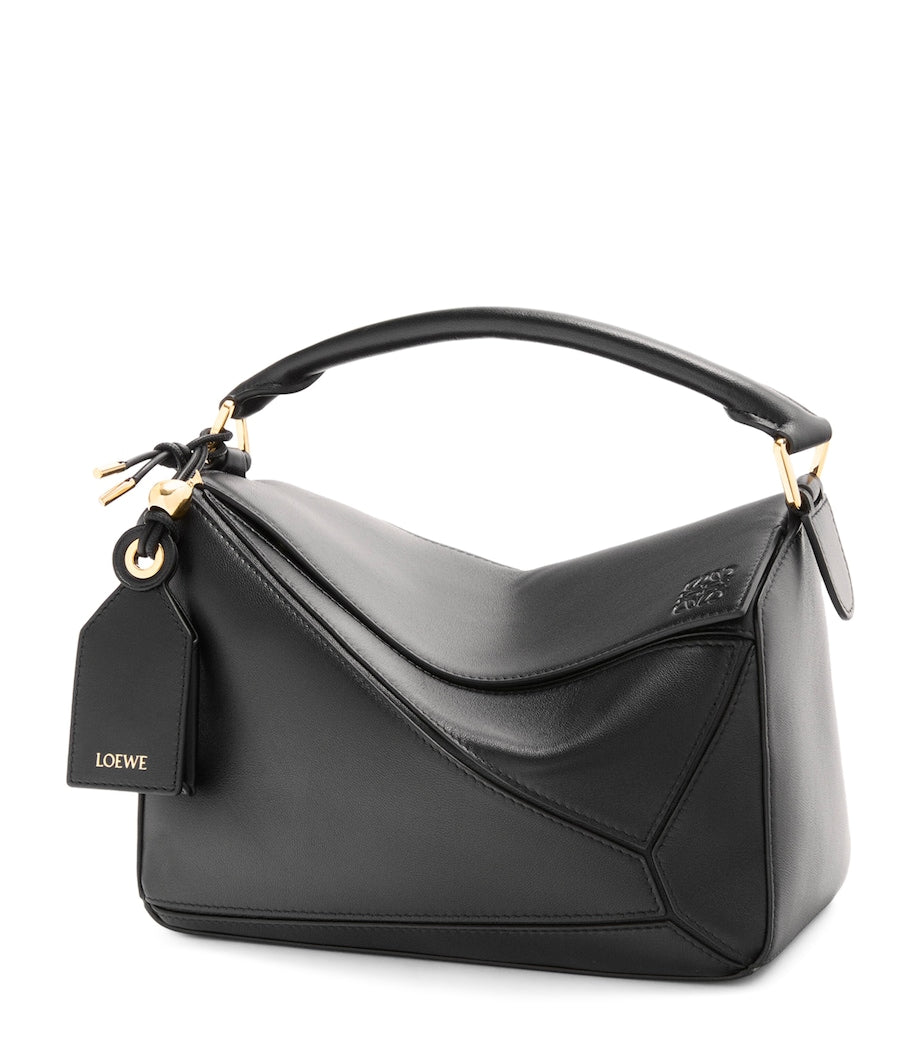 LOEWE Black Small Leather Featherlight Puzzle Top-Handle Bag
