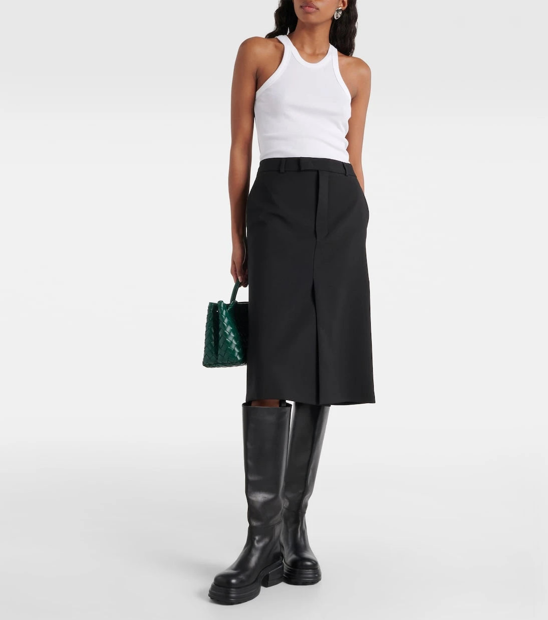Sportmax - Nastie cotton and silk-blend tank top