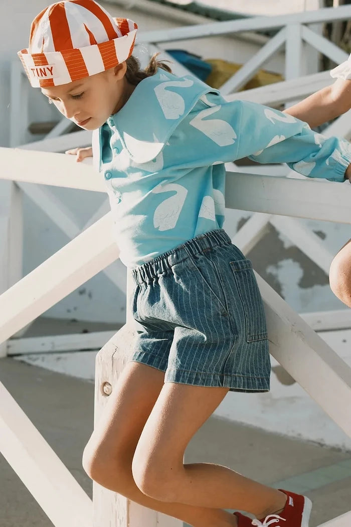 Tinycottons STRIPES DENIM SHORTS Çocuk Kot Kısa Pantolon