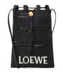 LOEWE Black x Paula's Ibiza Raffia Drawstring Pocket Bag