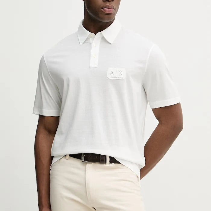 Памучна тениска с яка Armani Exchange