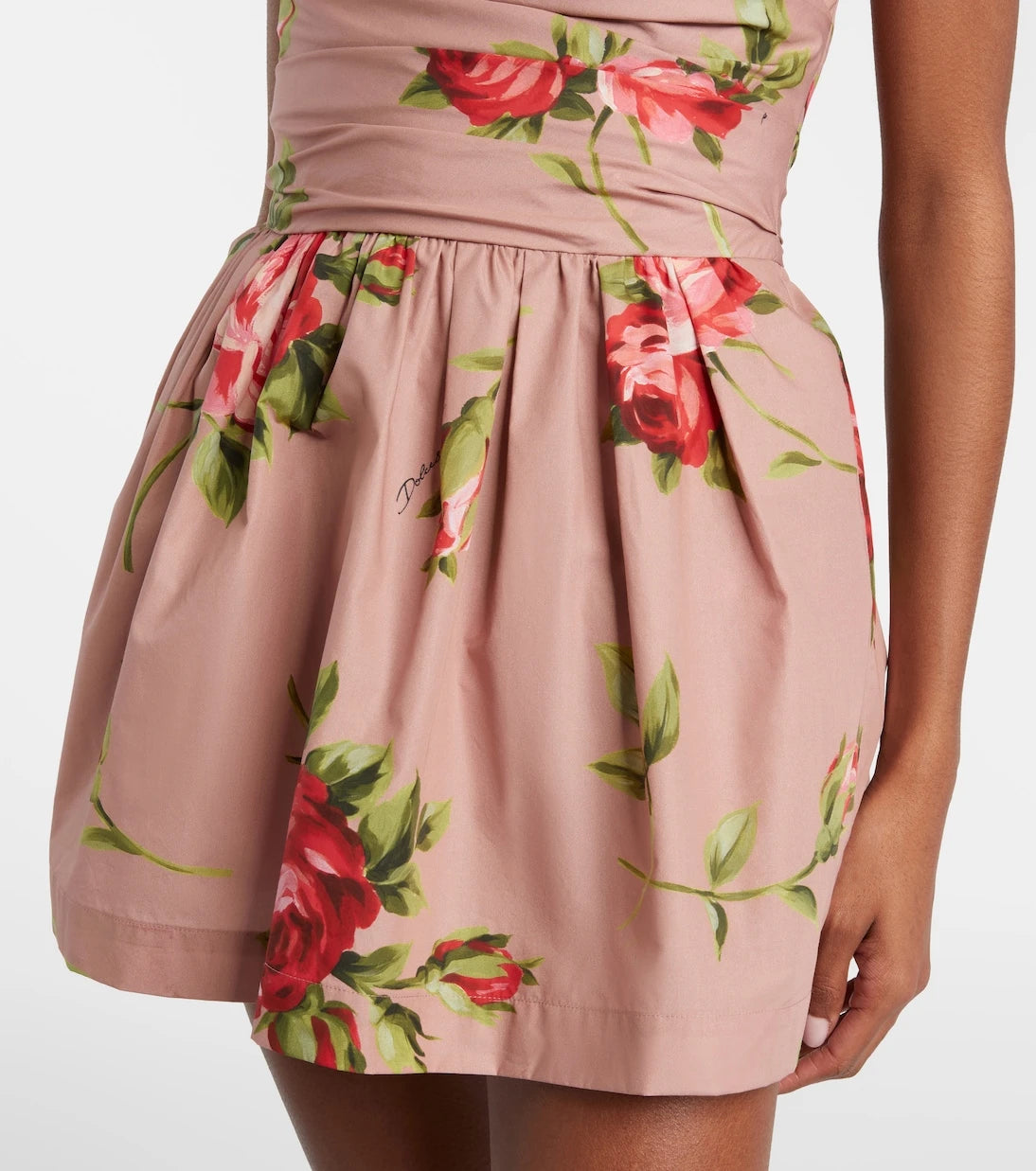 Dolce&Gabbana - Floral strapless cotton minidress