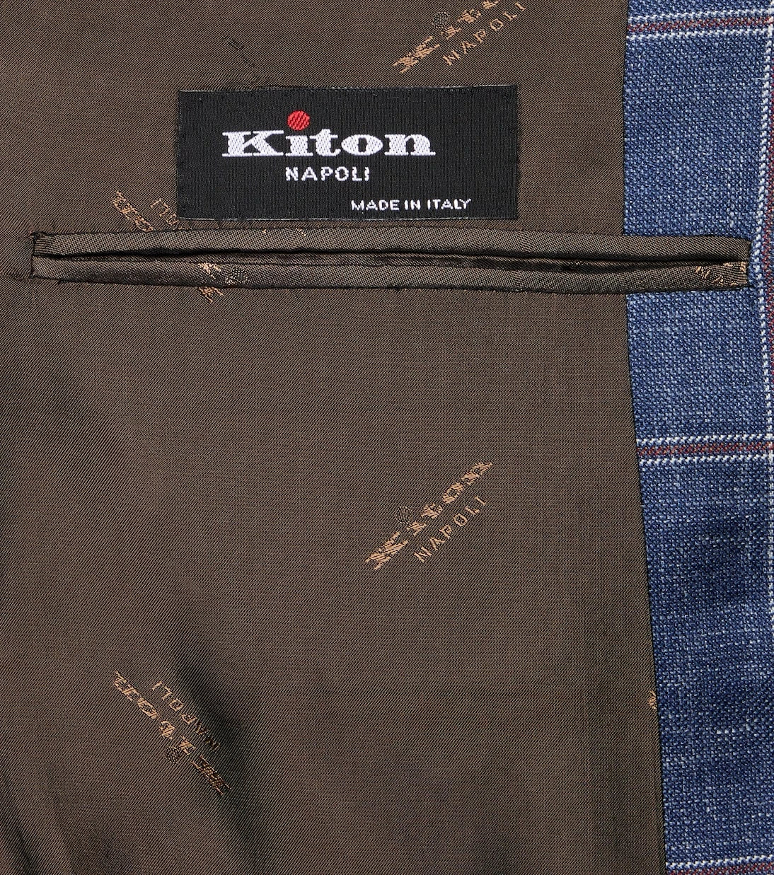 Kiton - بليزر كاروهات من الكشمير والصوف والحرير والكتان