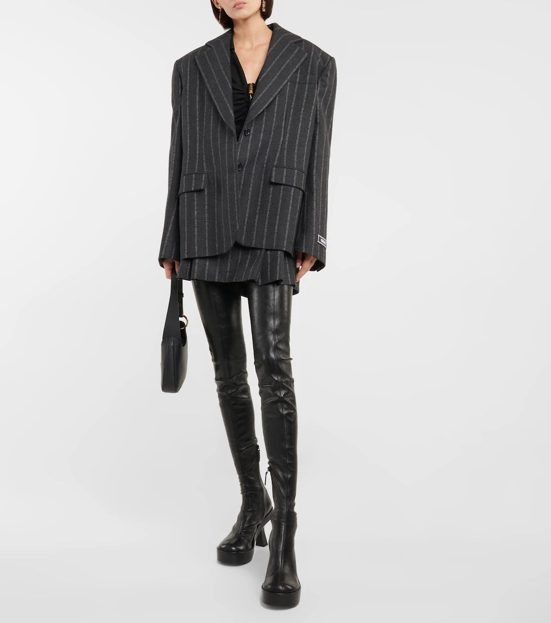 Versace - Leather over-the-knee boots