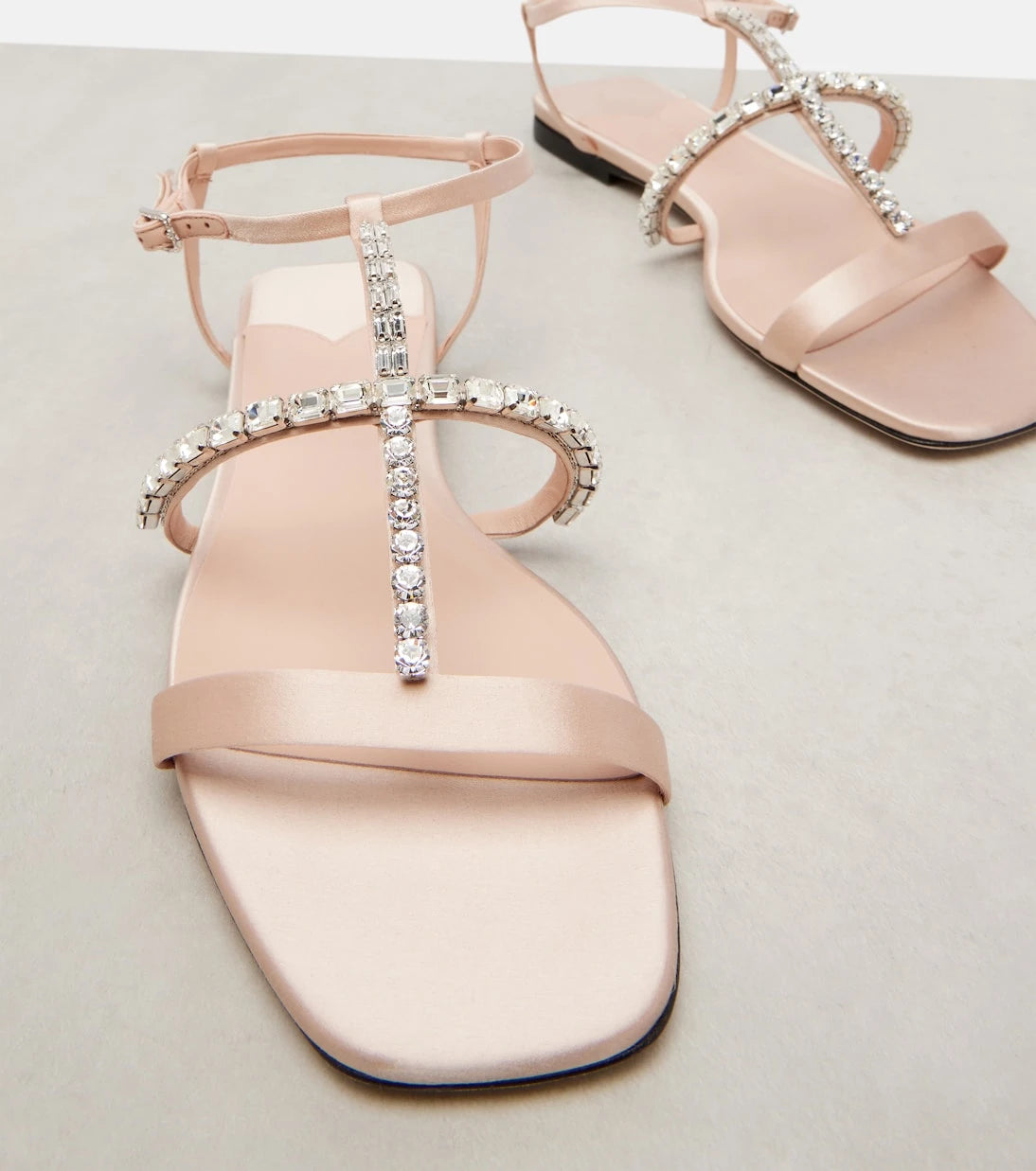 Jimmy Choo - Gwyn embellished satin and leather sandals