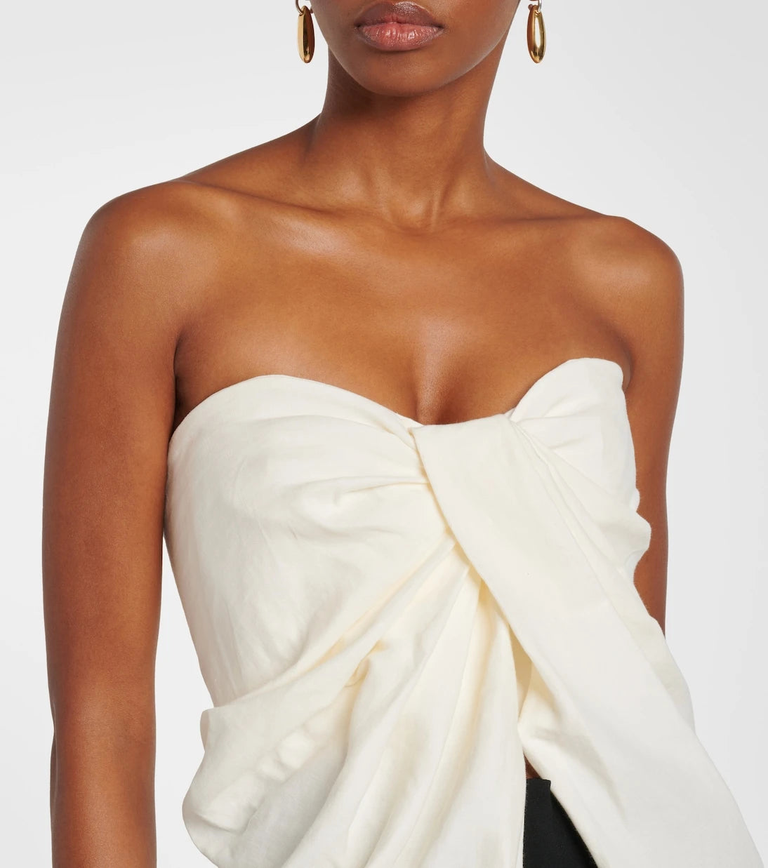 Tove - Tuiren draped linen and cotton-blend top