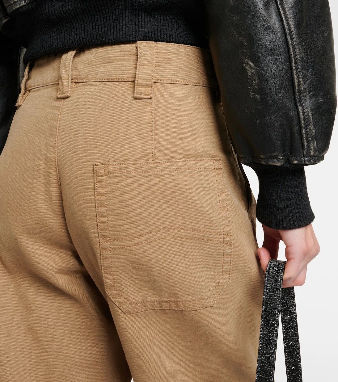 Acne Studios - بنطال كارجو قطني بحزام Potinal