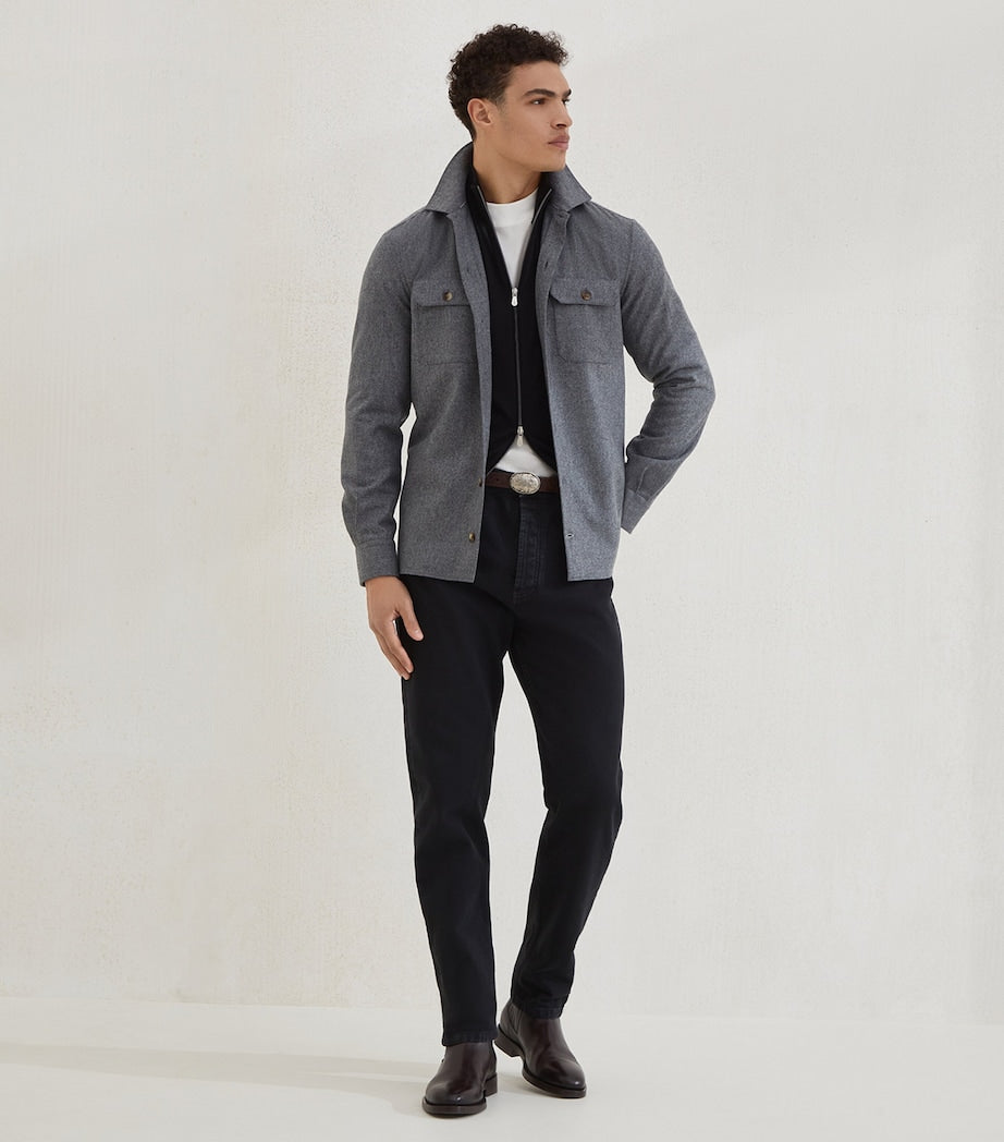 Brunello Cucinelli Grey Virgin Wool Overshirt