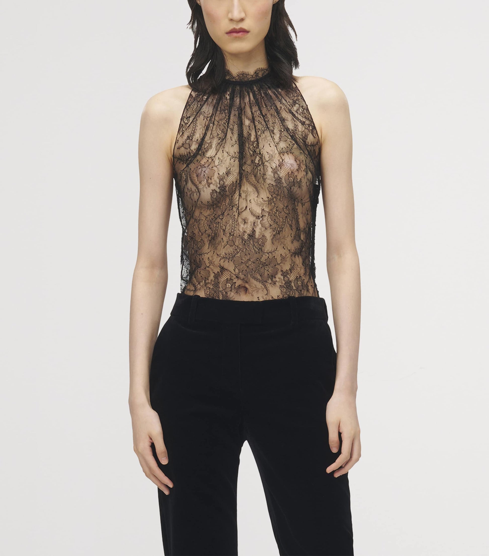 McQueen Black Lace Sleeveless Top