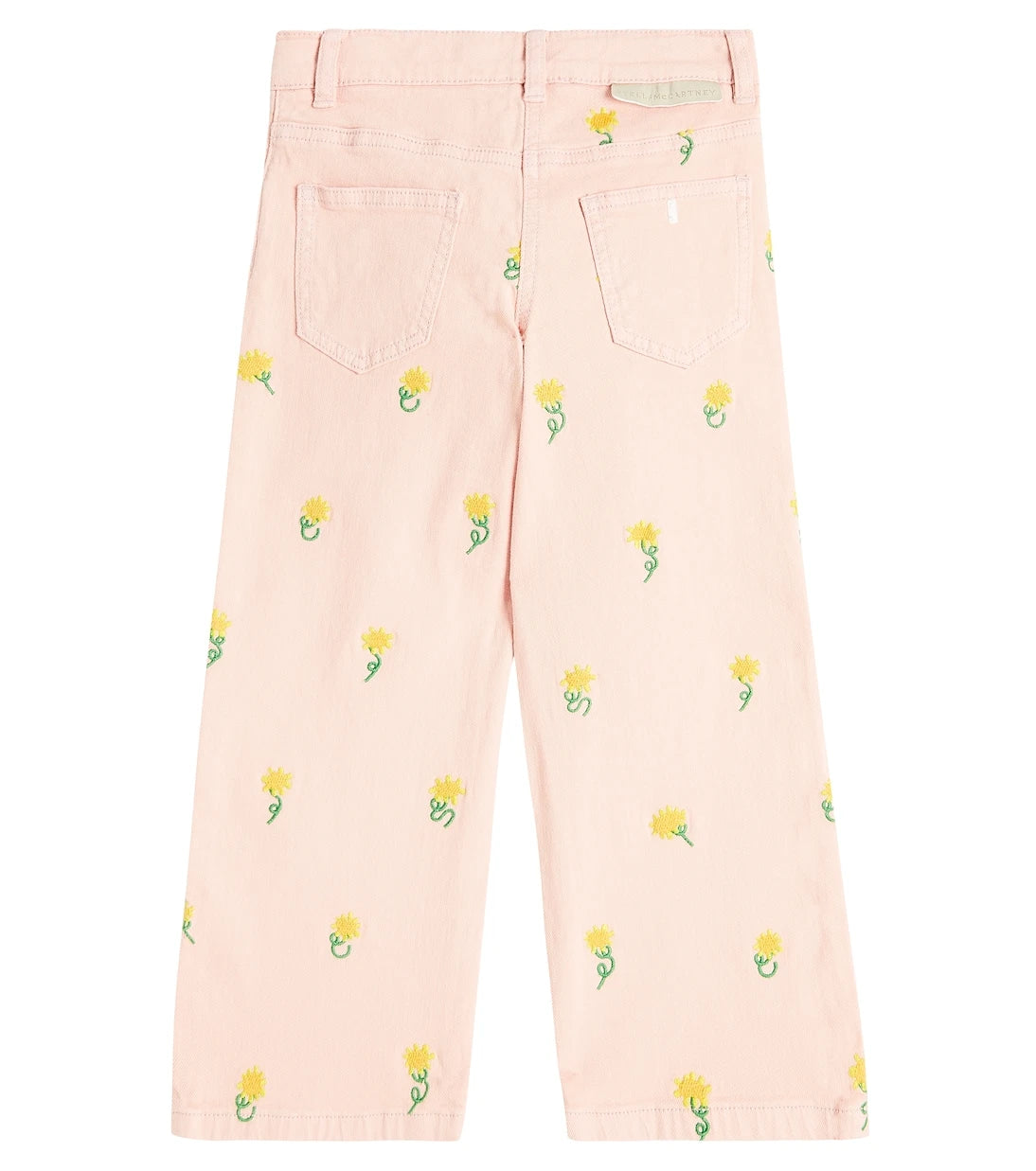 Stella McCartney Kids - بنطال قطني بتطريز زهرة دوّار الشمس