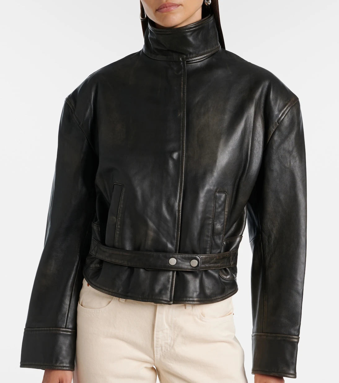 Christopher Esber - Burnished Eddie leather bomber jacket