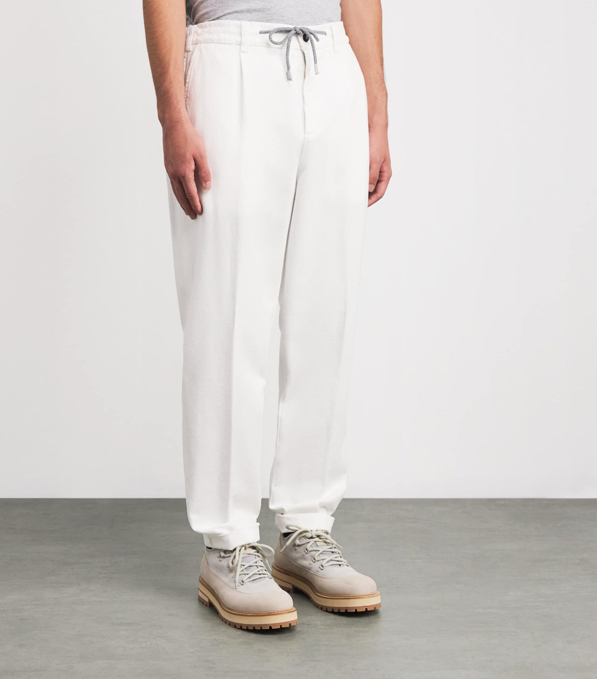 Cotton Drawstring Tapered Trousers