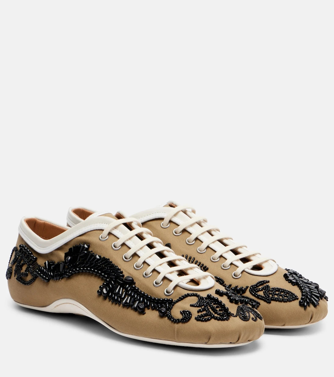 Dries Van Noten - Embellished canvas sneakers