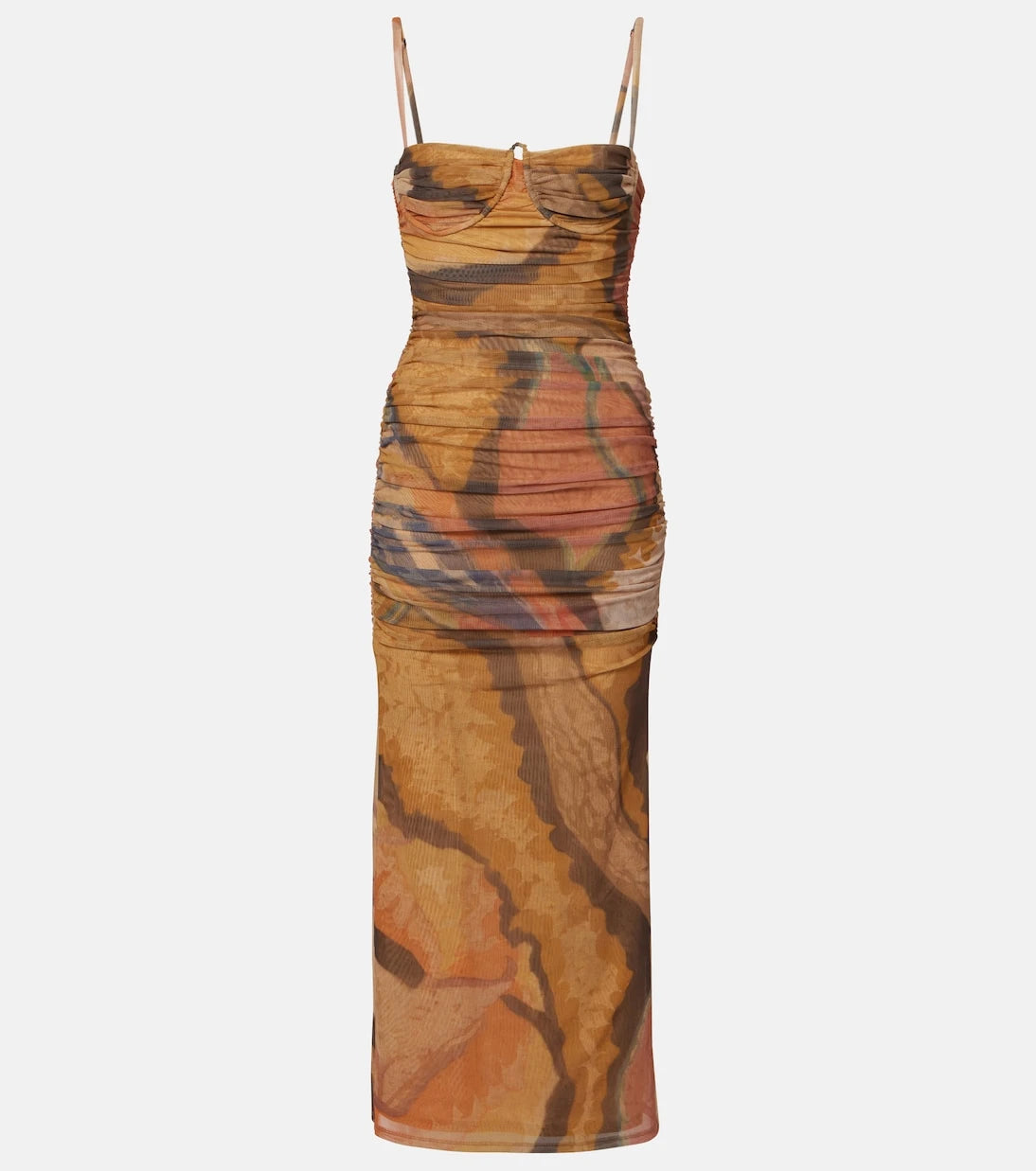 SIR - Draped printed mesh midi dress