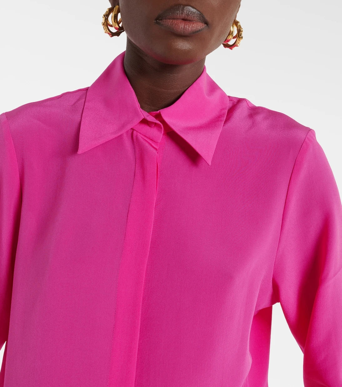 Costarellos - Keltie silk crêpe de chine shirt