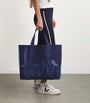 Navy Large Cotton Logo Tote Bag
