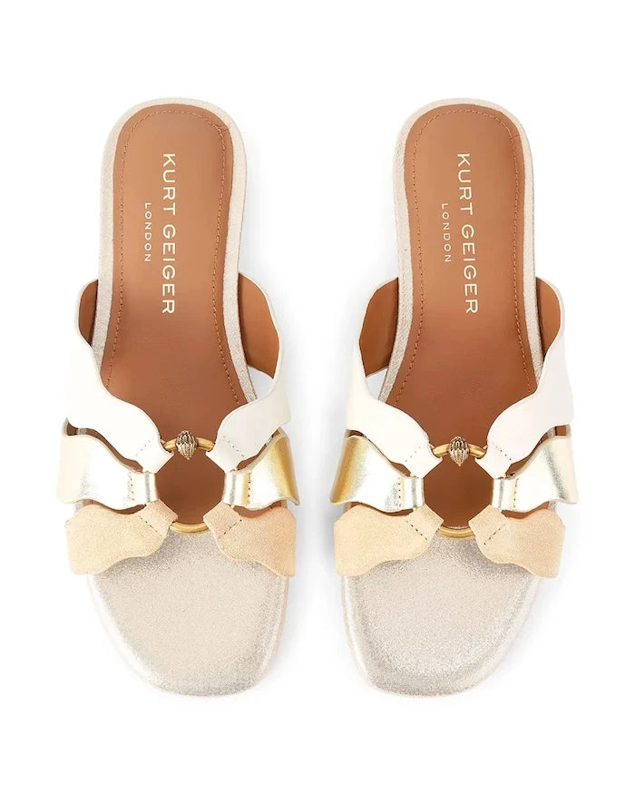 Kurt Geiger London чехли обувки с равна подметка дамски кожени Sun Wave Flat Sandal