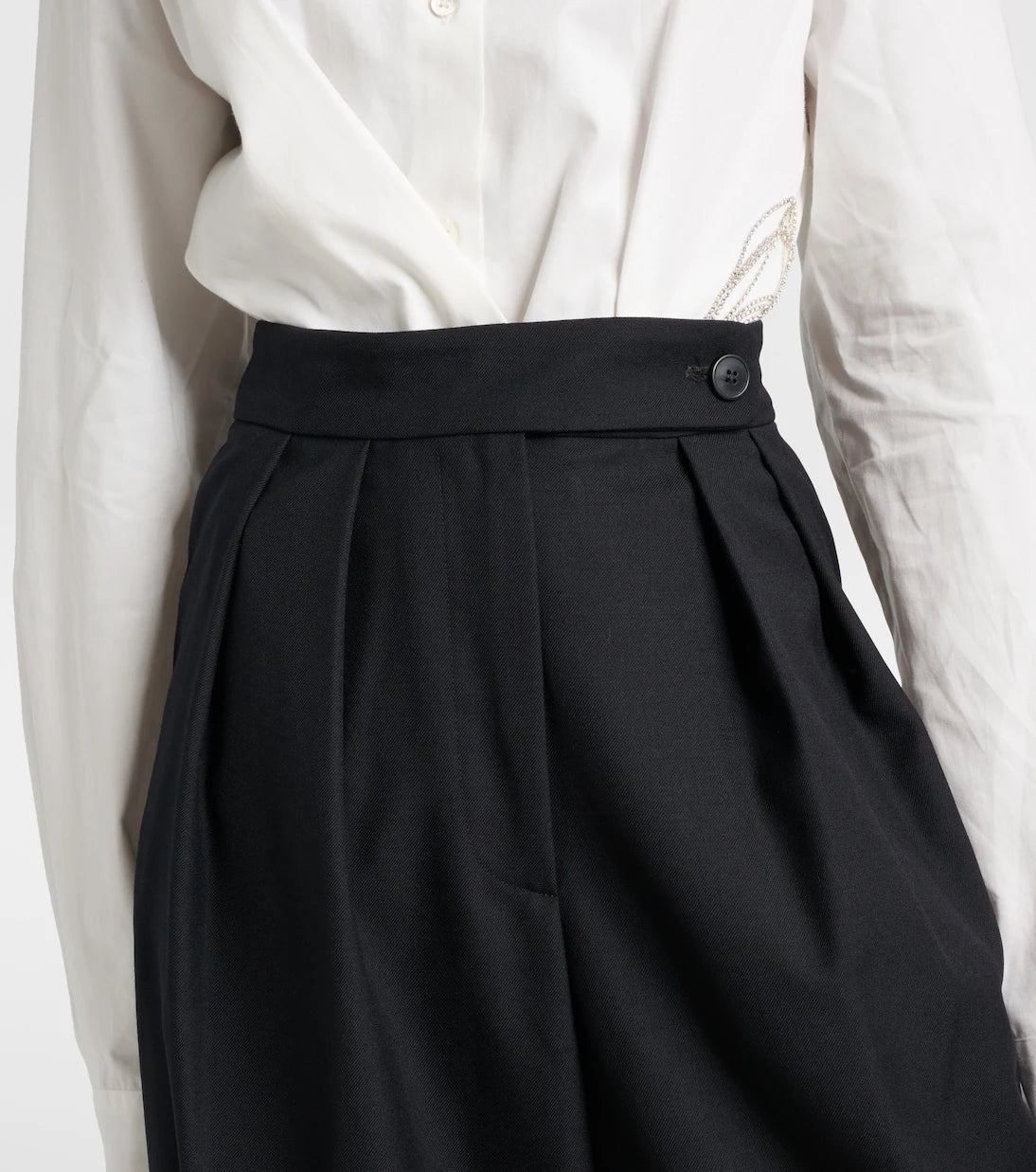 Dries Van Noten - Pleated wool wide-leg pants